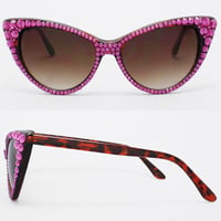 Image 4 of Crystal Studded Cat Eye Sunglasses - Full frame crystals