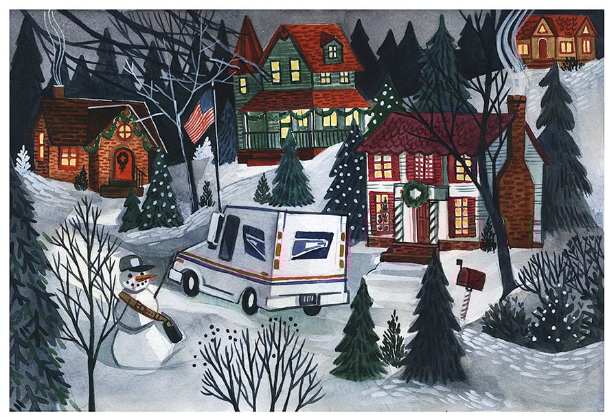 Image of Holiday Lane Postcard—Pack of 70