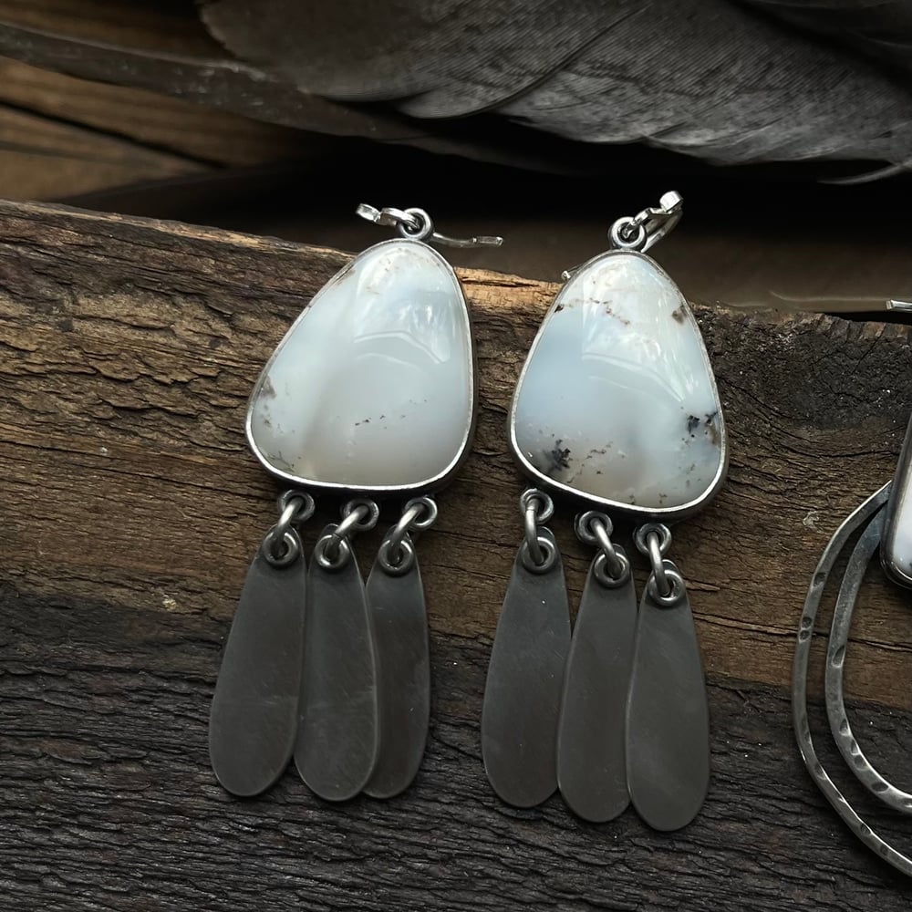 Image of Dendritic Opal Earrings: Petal (3)