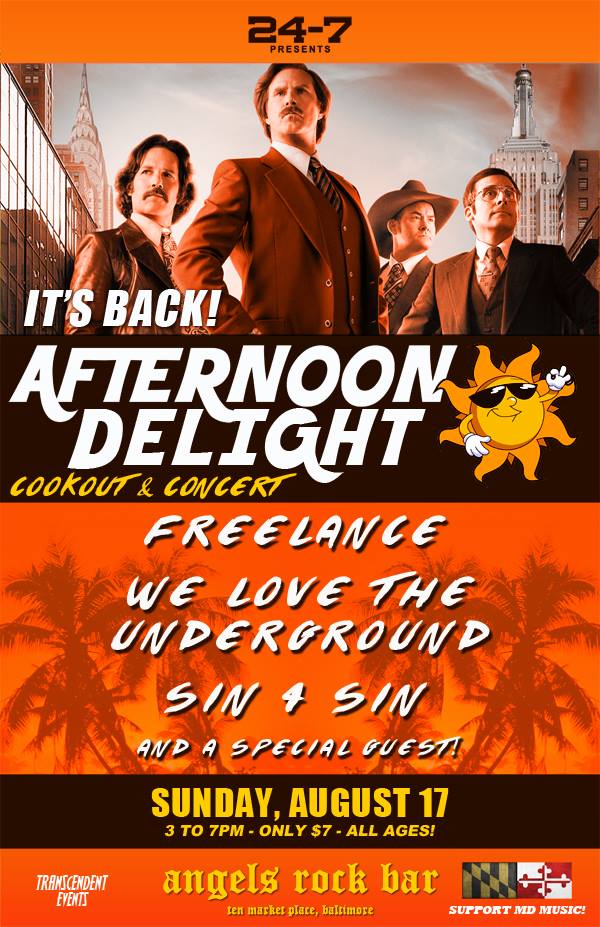 Image of Tickets: Afternoon Delight at Angels Rock Bar Baltimore 8/17/2014