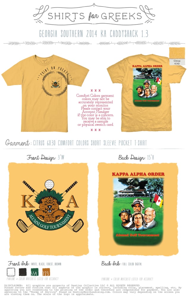 Image of Georgia Southern KA Caddyshack T-Shirt