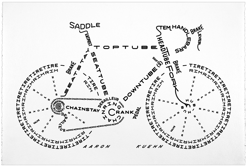 Image of Bicycle Typogram - Print