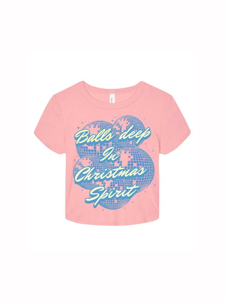 Image of Balls deep in christmas spirit raglan/baby tee