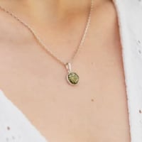 Image 3 of Baltic Beauty | Green Amber Round Pendant Necklace