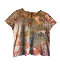 Image 3 of ♻️ UPCYCLED L Ladies Cotton Tee in Sedona Ice Dye