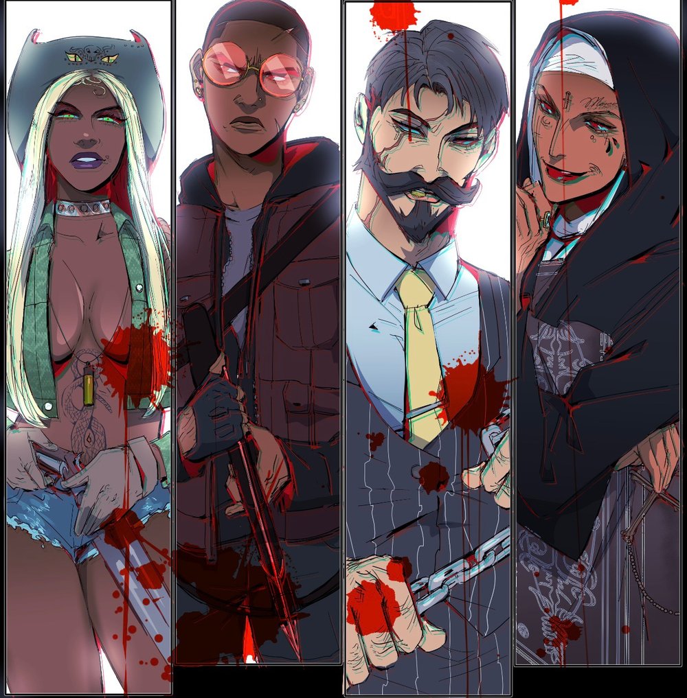 Vampires and hunters mini prints