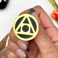 Image 1 of Philosopher's Stone Enamel Pin – Gold and Black Alchemical Design
