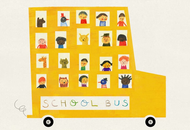 Image of School Bus Print