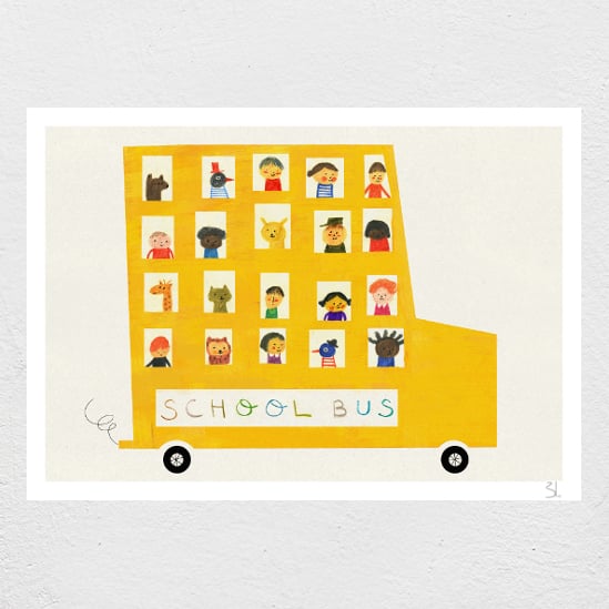 Image of School Bus Print