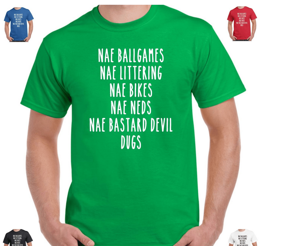 Image of Still Game "Nae Devil Dugs" Got your tickets now get the T-Shirt!
