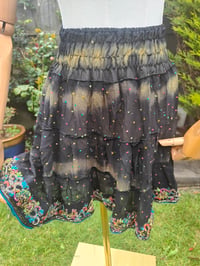 Image 1 of Boho sari beach skirt - Black jewel