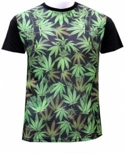 Image of Mesh Weed Leaf Shirt