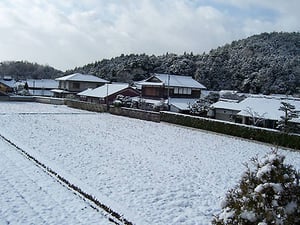 Image of Snowy rice field in Iwakura card