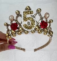 Image 1 of Golden birthday princess Tiara crown