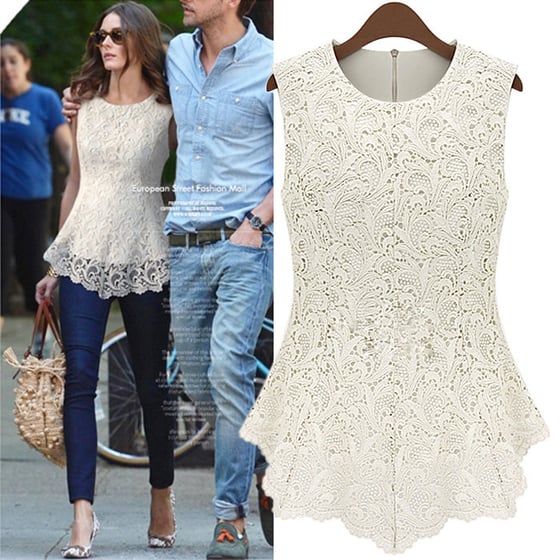 Image of SLEEVELESS LACE BLOUSE