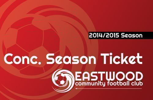 Image of ECFC Season Ticket - 2014/2015 Season (Concession)*