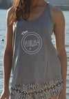 Heather Gray and White Cross Back Tee