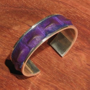 Image of Plum Crocodile and Sterling Silver Cuff