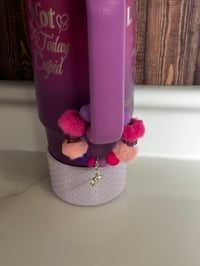 Image 3 of Cheshire Cat Tumbler Handle Charm | Wonderland Cup Handle Accessory