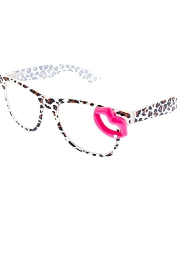 pink leopard print glasses