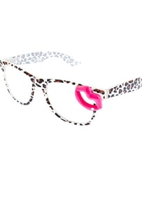 Image of Leopard print white frame lips sunglasses