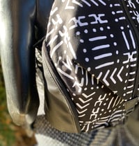 Image 2 of Designs By IvoryB Backpack Black White Mudcloth print 