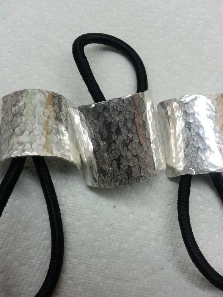 Image of Hand Hammered, Sterling Silver ponytail holder