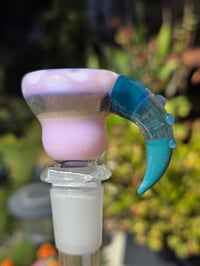 Image 3 of Pink 14mm Slide With Aqua Horn 