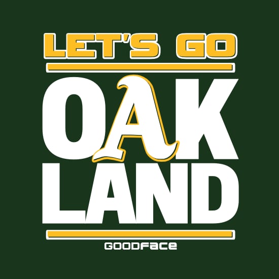Image of Green "Let's Go OAKLAND" Men's Shirts