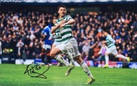 Signed Kieran Tierney Celtic 12x8 (v Rangers)