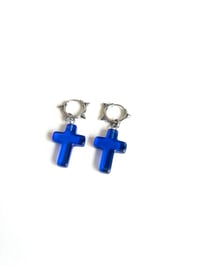 Image 2 of Blue Cross Earrings 