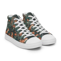 Image 2 of Boho Nature Cottagecore Inspired Fox Among Mushrooms Women’s high top canvas shoes