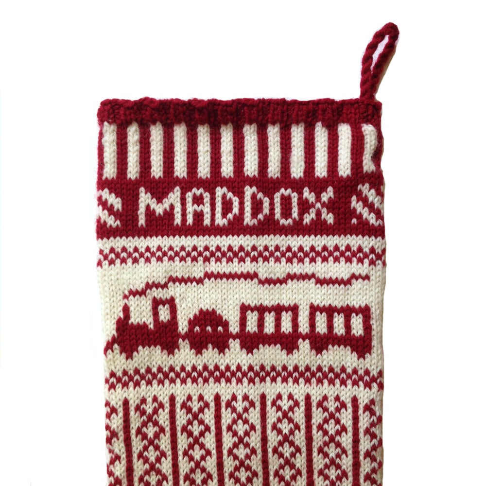 Image of Train Christmas Stocking (two color)