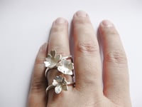 Image 2 of Star daisy solitaire ring: forged in sterling silver 