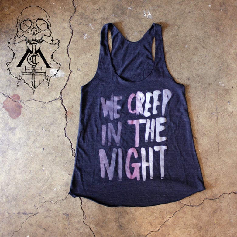 Image of Women's WE CREEP IN THE NIGHT Tri-blend Tank Top