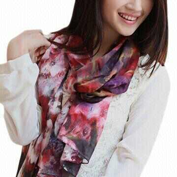 Image of "Love" Satin Silk Scarf - Duo