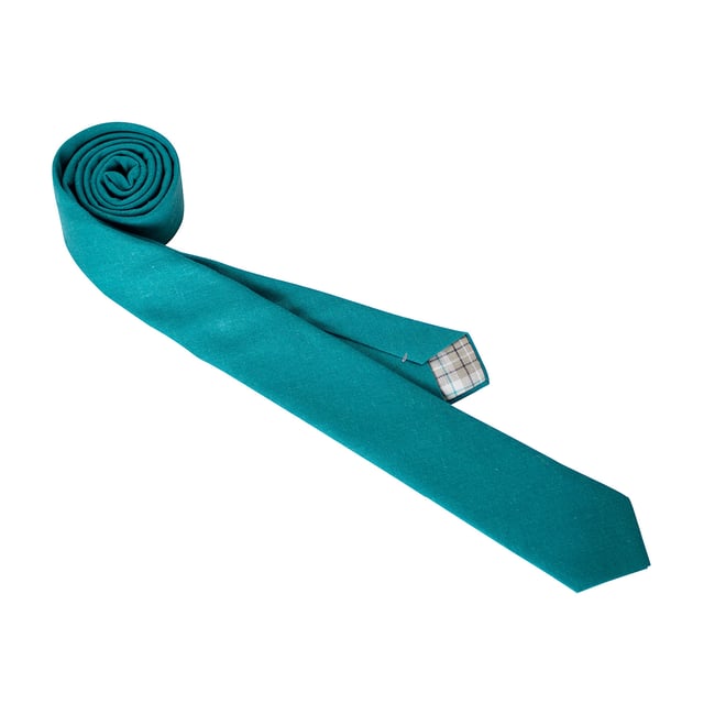Teal Linen Necktie