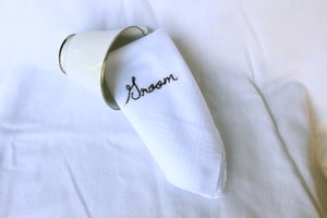 Image of For the Groom Hand Embroidered Handkerchief