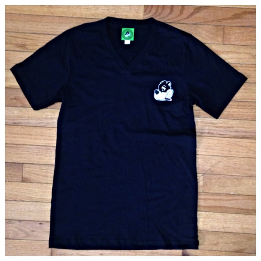 Image of Black Loudlife Louie embroidery V-Neck tee