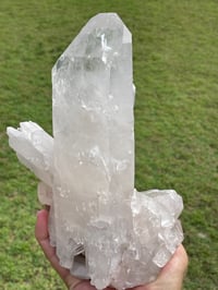 Image 4 of Etched Face Clear Quartz Statement Piece #1068