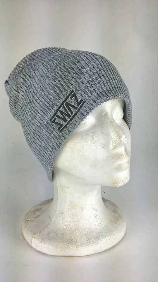 Image of Swaz Slouch Beanies 'Black on Grey'