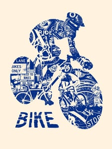 Image of Bike Anatomy Art Print - Navy