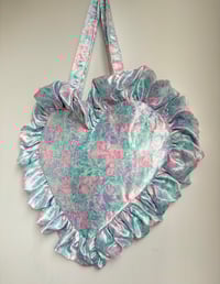 Image 2 of Pastel Floral Satin Heart Bag 🩵💕