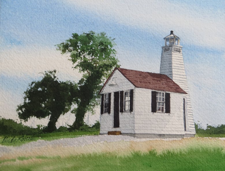 Image of "Gibson Island Lighthouse" original watercolor