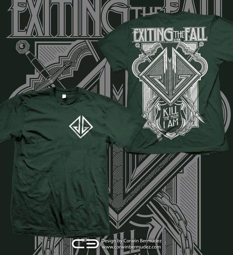 Image of Exiting the Fall - Green Front/Back Logo Shirt