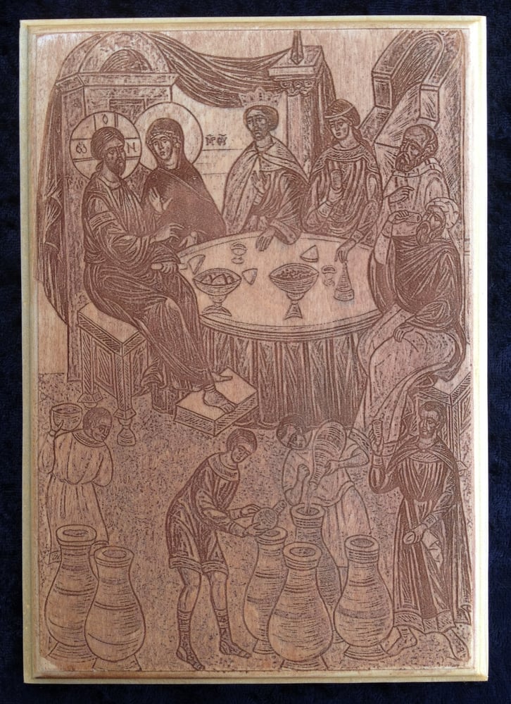 Image of Laser Engraved Icon Christ Wedding of Cana