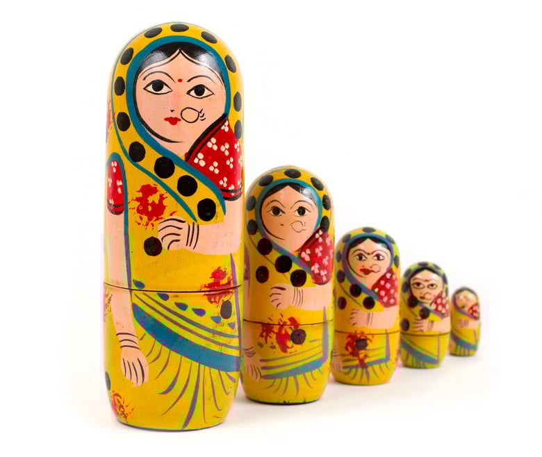 Image of Hand painted Indian 'Russian' Dolls / Varanasi