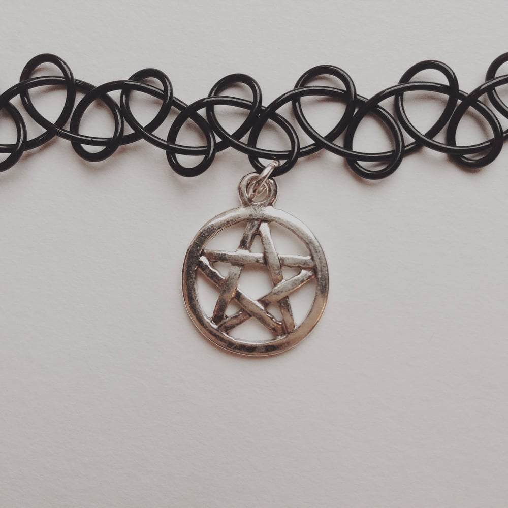 Image of PENTAGRAM charm tattoo choker