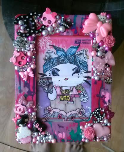 Image of Hello Kitty "Chola" in 3D handmade frame. FREE SHIPPING (Only in North America) 