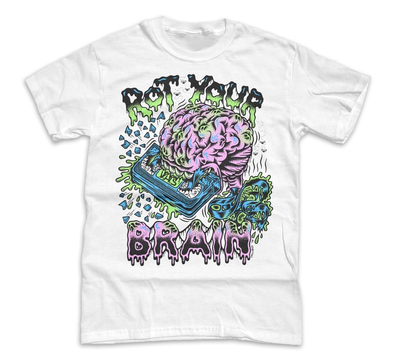 Image of ROT YOUR BRAIN! - Tee #1 (white)